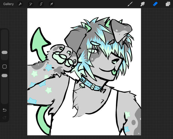 example of furry work, wip